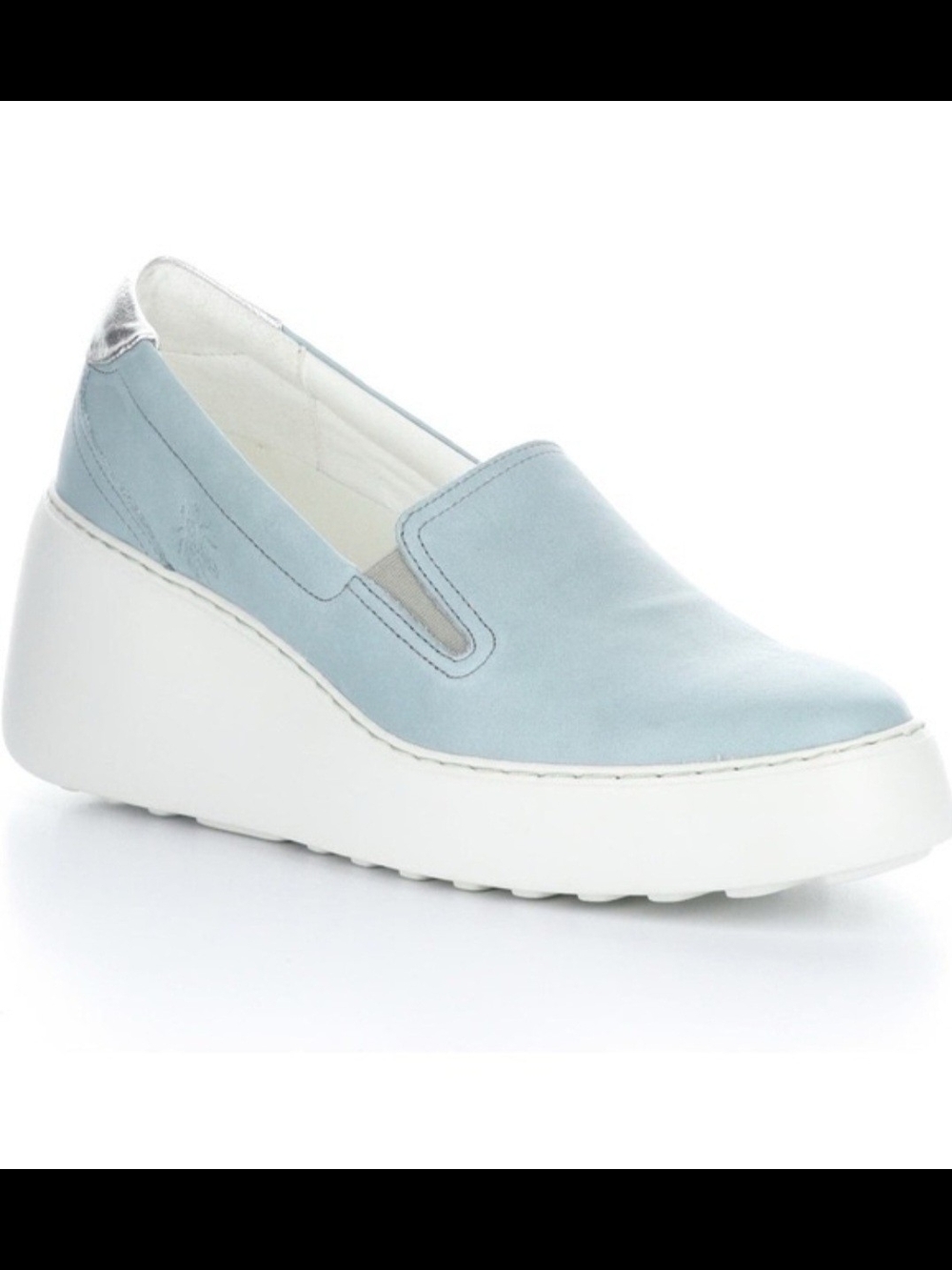 Fly London Light Blue Slip-On Shoes with Metallic Accents. Size 9/9,5.